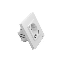 Контакт с измерване WIFI Бял с USB A / USB C